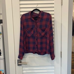 Rails Dylan Rouge Dusk Check Button Up Shirt M